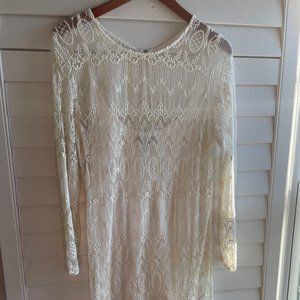 MNG CASUAL (L) ANTIQUE WHITE knee-length dress